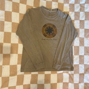 Graphic Long Sleeve Earth Elements Brown Long Sleeve Tee